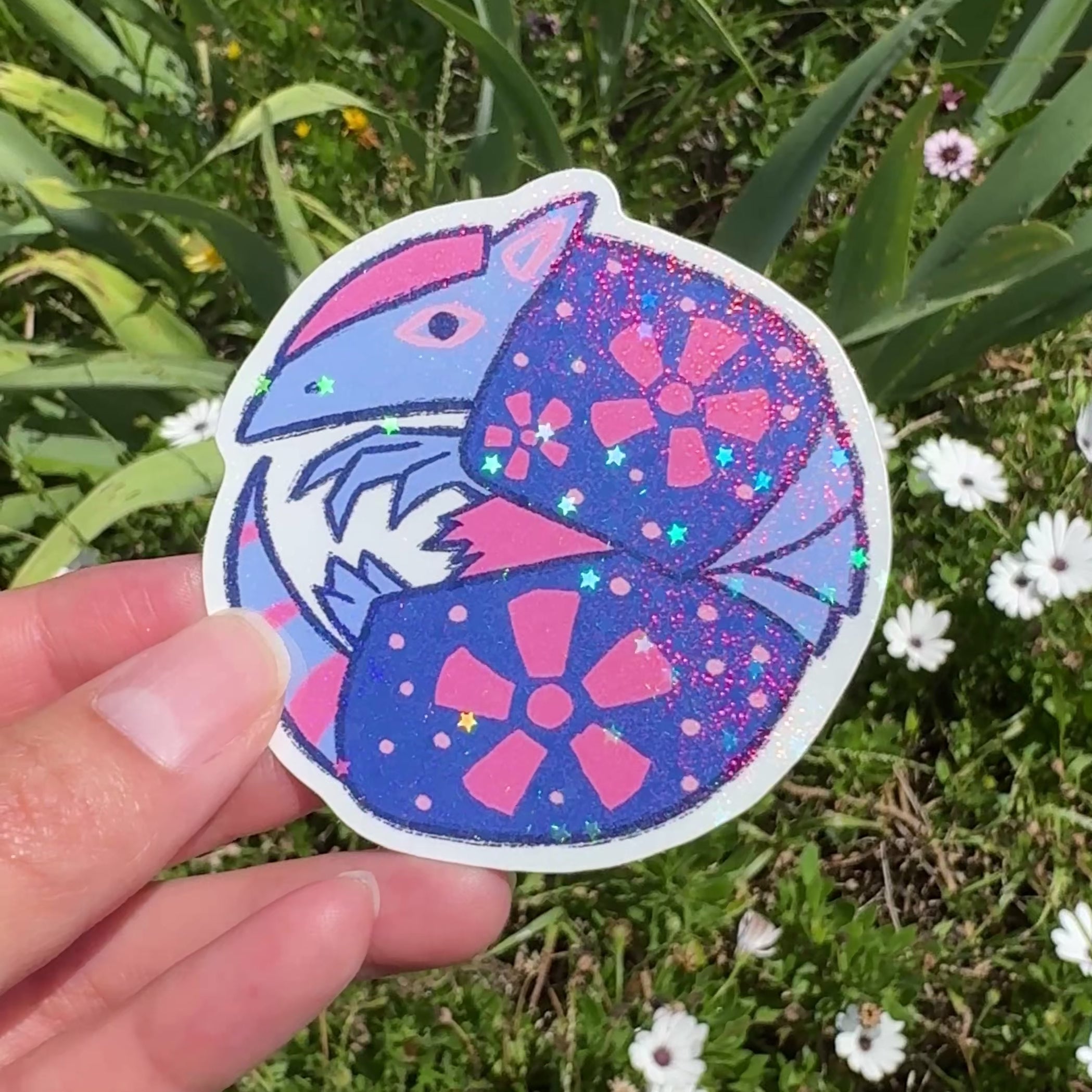 Teo Armadillo 2.5in Holographic Sticker