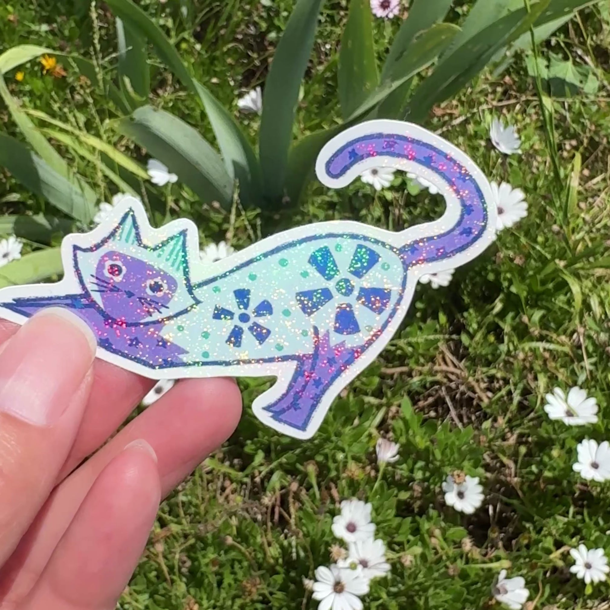 Raúl Cat 2.5in Holographic Sticker
