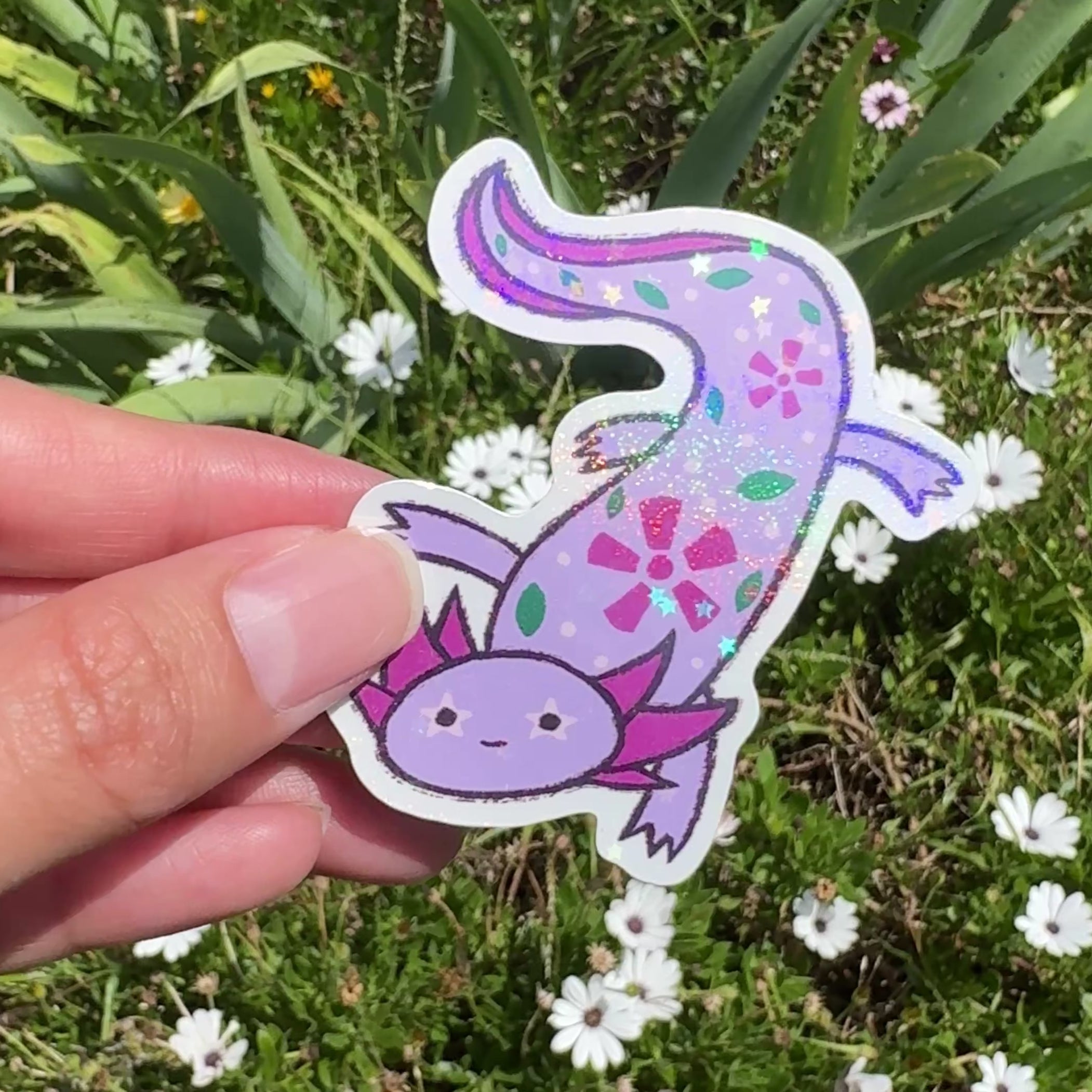 Quico Axolotl 2.5in Holographic Sticker